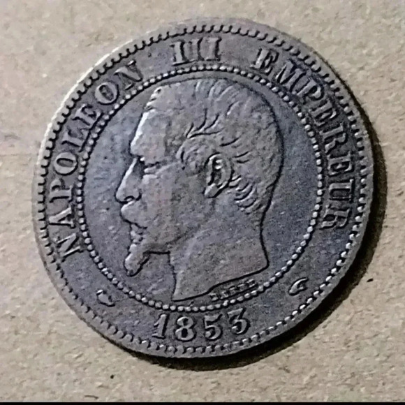 Rare 1853 A Paris, France MINTED 2 Centimes Coin, with Napoleon III, Fine Detail - Picture 3 of 4
